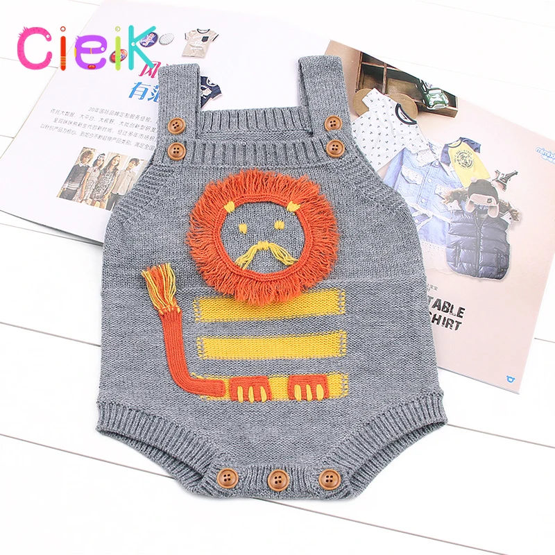 CieiK 2018 New Children Knitting Pattern Vest Lion Baby Rompers Boys Girls Toddler Costume Coveralls Newborn Jumpsuit Clothing   (27)