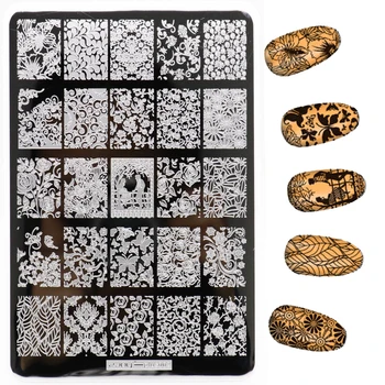 

New 1Pcs 9.5*14.5CM Flowers Pattern Nail Art Stamping Plates Stamping Nail Image Templates Manicure Nail Stamps