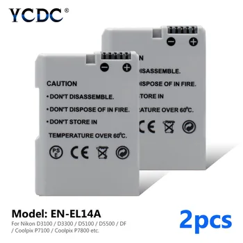 

2pcs EN-EL14A For Nikon Coolpix Camera 1230mAh 7.2 volts Li-polymer Rechargeable Decoded BatterySingle Lens Reflex D3300 D5100