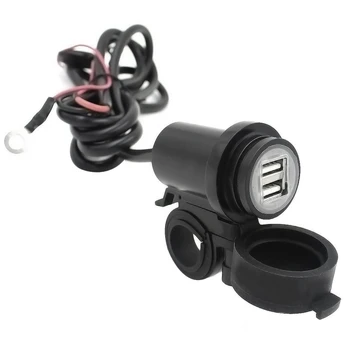 

Universal Waterproof 12V Dual USB Car Motorcycle Socket Splitter Charger Power Port Adapter Motorbike Mobile Phone Charger