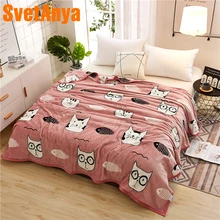 Svetanya кошка мультфильм одеяло диван броски зима теплый лист