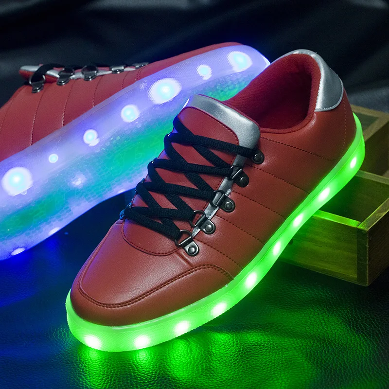 New 2016 Fashion Light Up Shoes High Quliaty Luminous Led Shoes Men For Adults Comfortable Lace