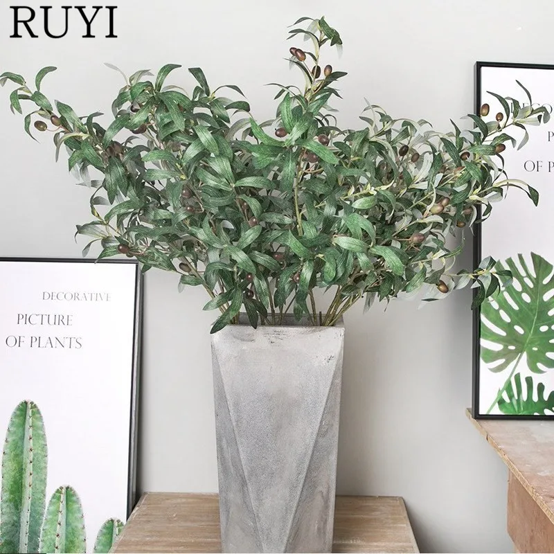 

Simulation Large Olive Leaf Artificial Flowers Nordic ins Style Indoor Potted Plants For Wedding Home Party Hotel Decoration