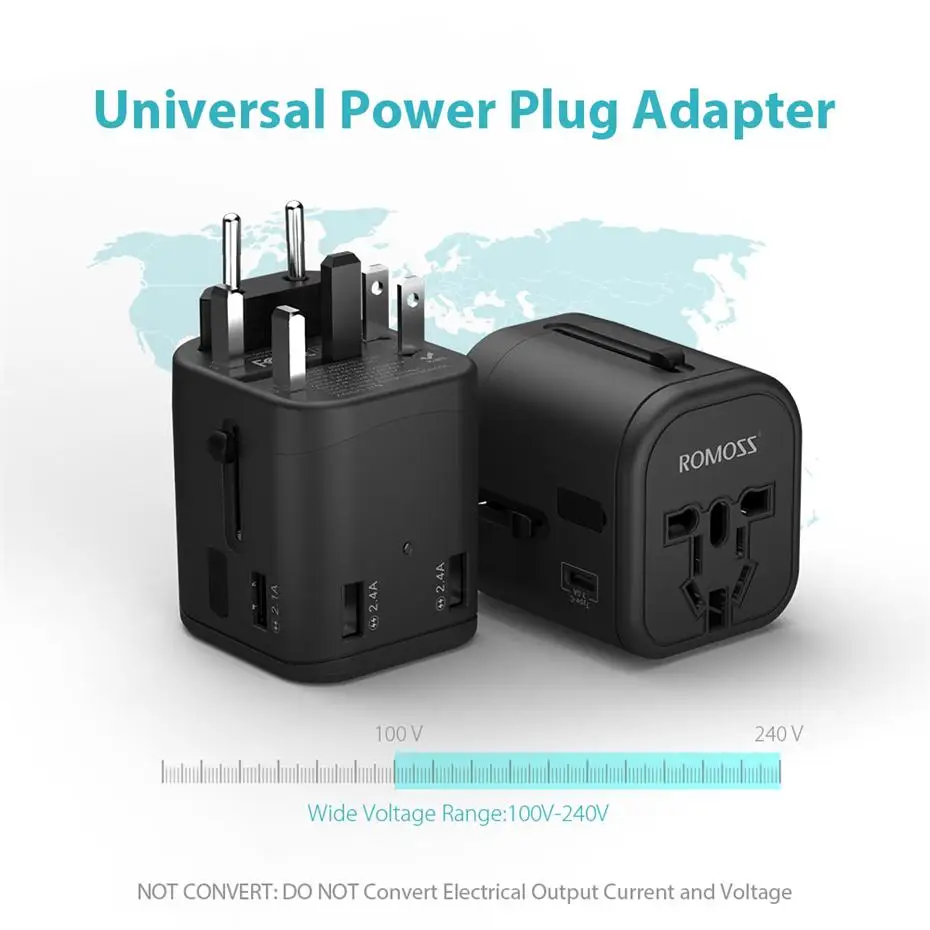Romoss AC23 Travel Adapter International Universal Power Adapter 6