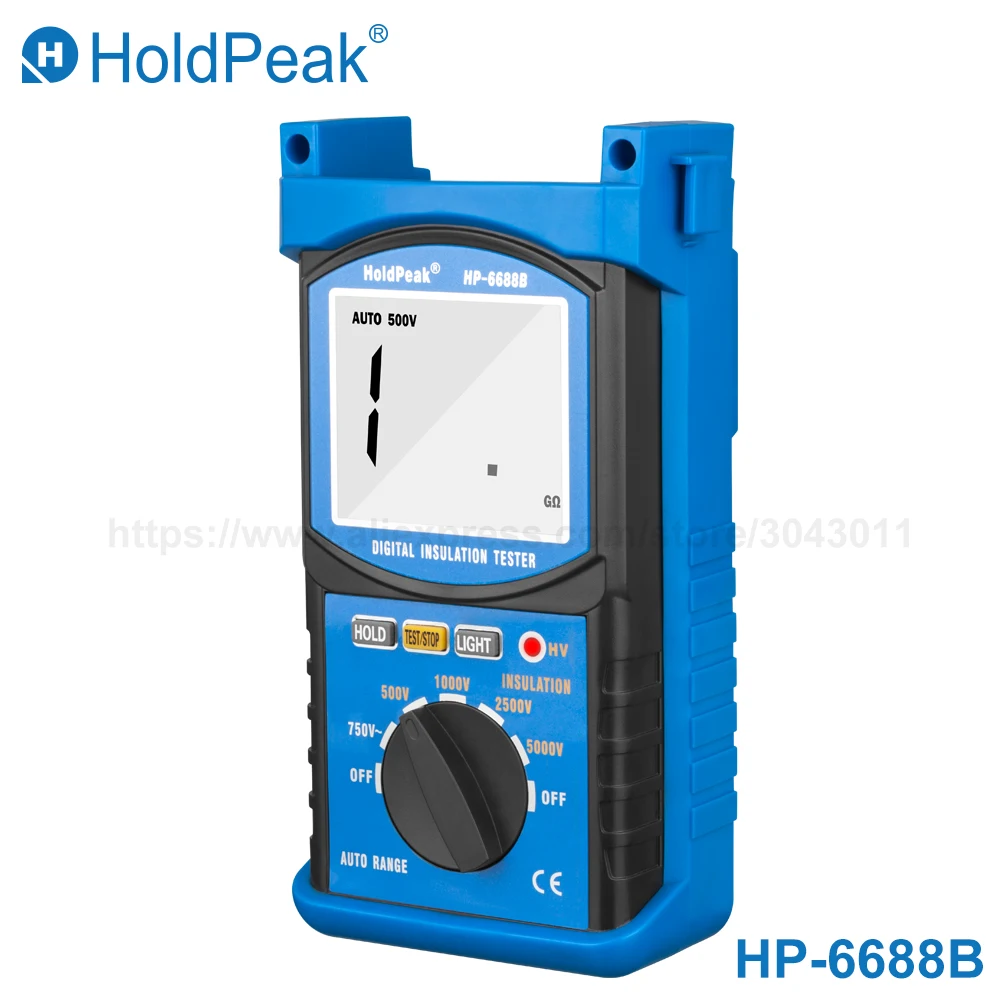 Портативный цифровой тестер сопротивления изоляции HoldPeak 6688B измерители
