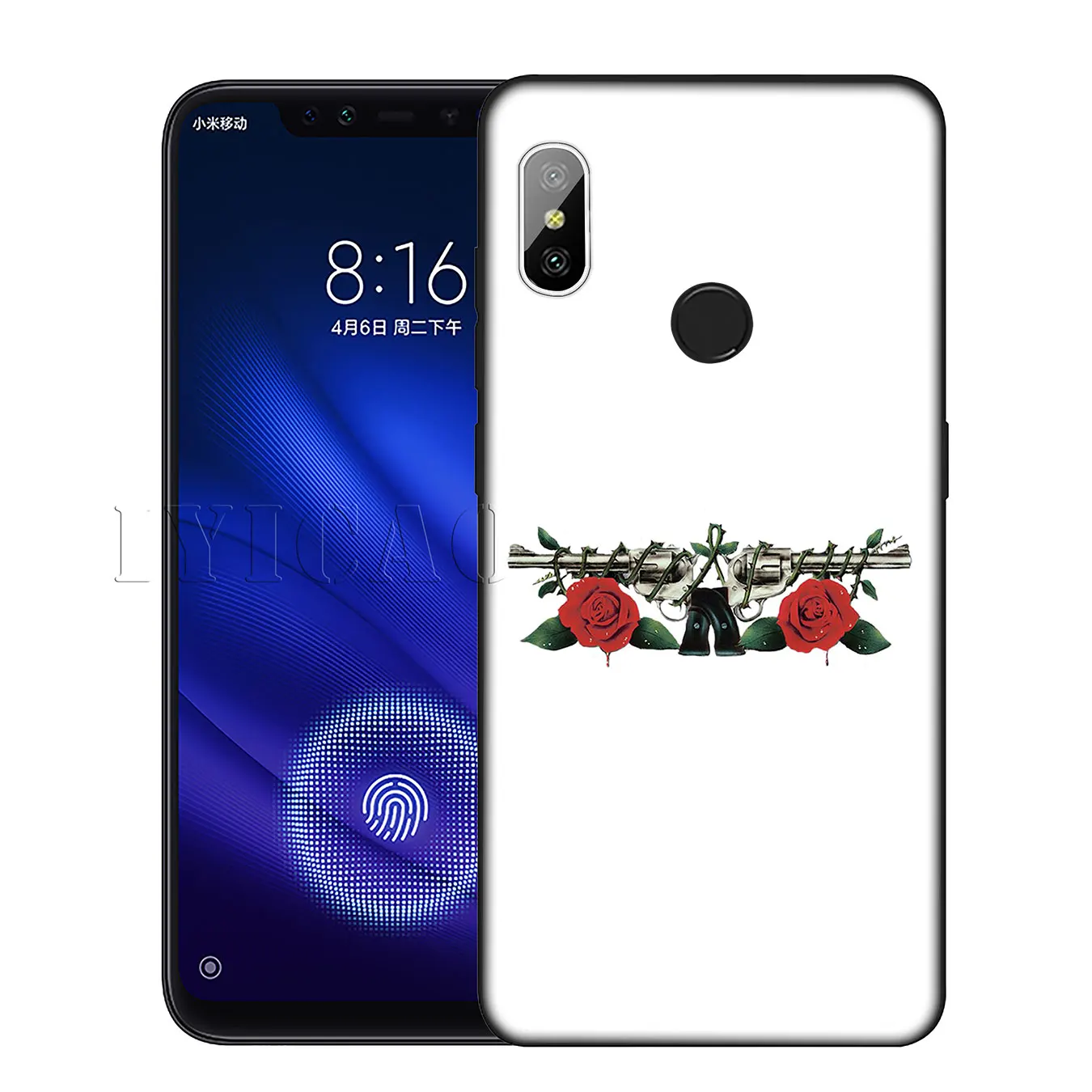 IYICAO guns n roses силиконовый мягкий чехол для Xiaomi Redmi 6A 5A Note 8 7 4 4X 5 Plus 6 Pro черный из