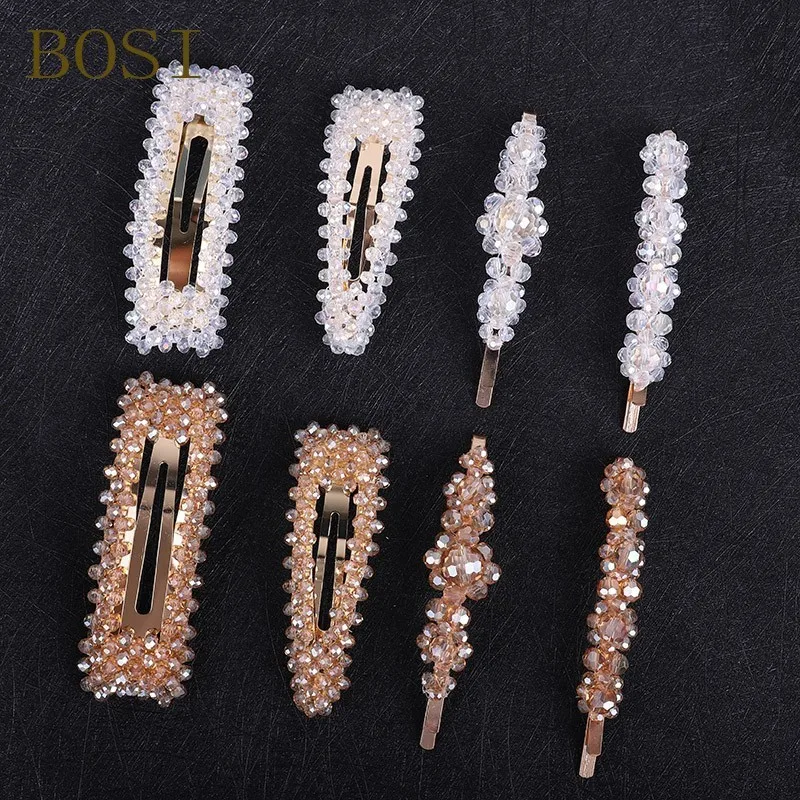 

17 Colors flash Crystal Hairpins Rhinestone Headwear for Women 2019 Hair Clips Barrettes Girl Gift Wedding Jewelry wholesale