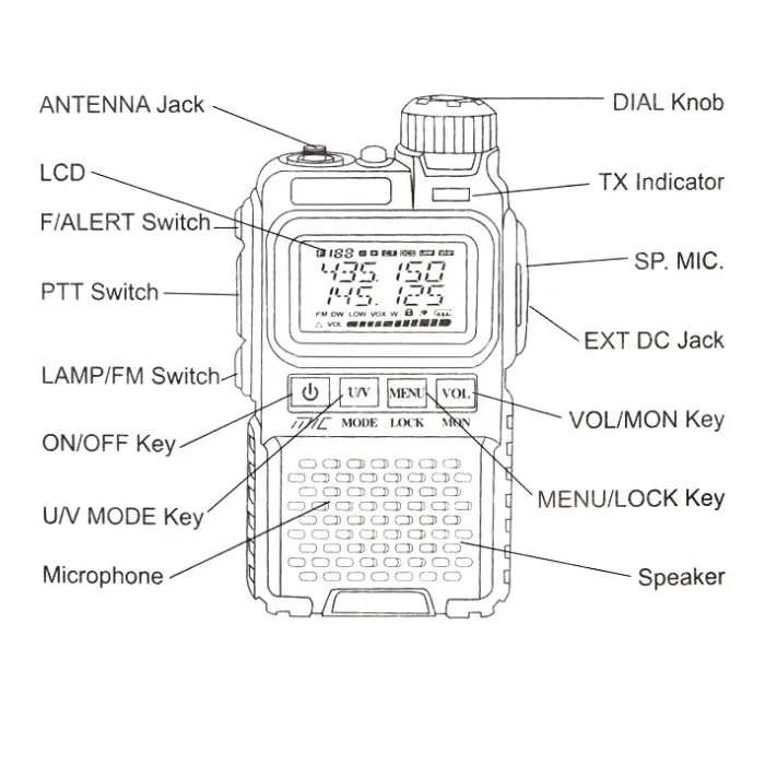 100 Original Baofeng UV 3R PLUS Mini Walkie Talkie Dual Band Portable UV 3R Two Way 5