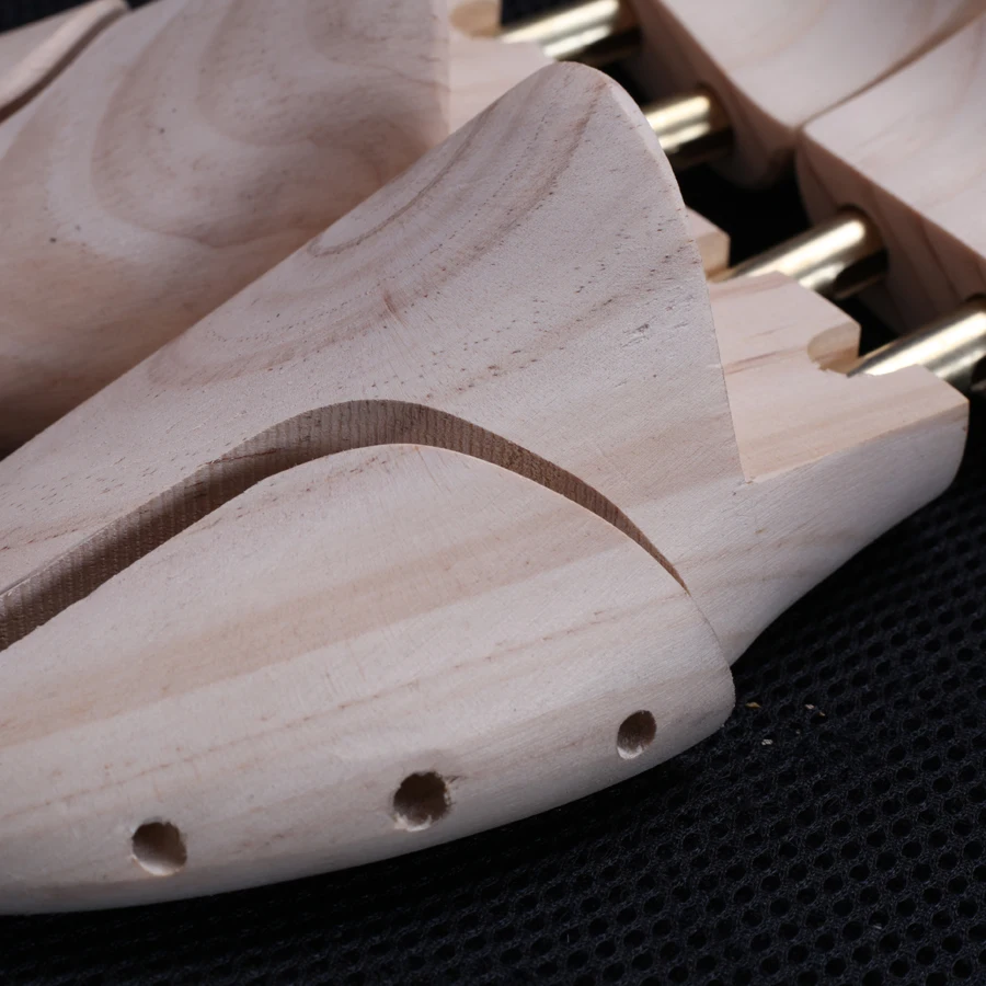 Baratos Zapatos de madera de pino árboles perilla de Metal longitud y anchura ajustables Cuidado del zapato