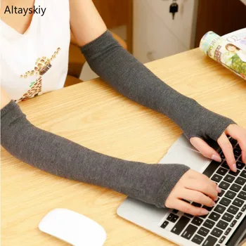 

Arm Warmers Women Cashmere Warm Winter Long Finger-less Thicker Elegant New Womens Sleeve All-match Leisure Trendy Chic Kawaii
