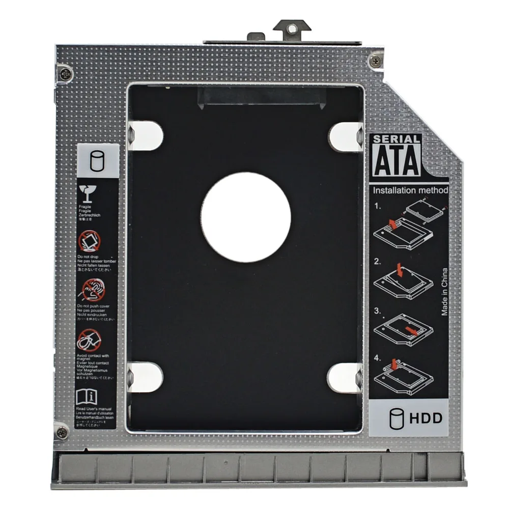  TISHRIC SATA 12.7mm 2nd 2.5 HDD DVD SSD Hard Drive Caddy Adapter CD-ROM Optibay Enclosure Case For 