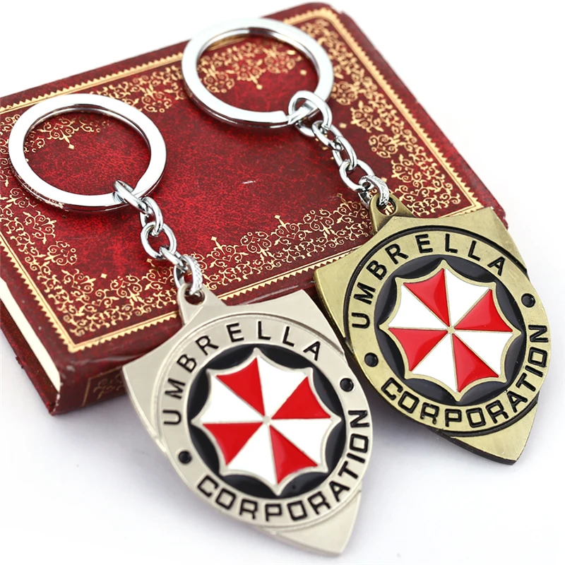 

J Store Resident Evil 2 Colors Alloy Keychain Umbrella Corporation Logo Key Ring Hoder For Fans Unique Movie Jewelry Accessories