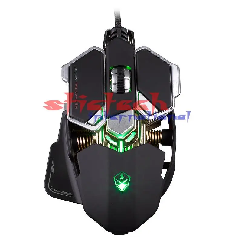 

by dhl or ems 100pcs Good quality G10 4000 DPI LED Optical USB Mechanical Wired Gaming Mouse Defined Macro Programming10 Keys