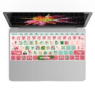 Супер Kawaii крышка клавиатуры для Apple MacBook Pro 13 без сенсорной панели A1708 12 дюймов мягкая клавиатура наклейки Защита от пыли и воды - Цвет: 002