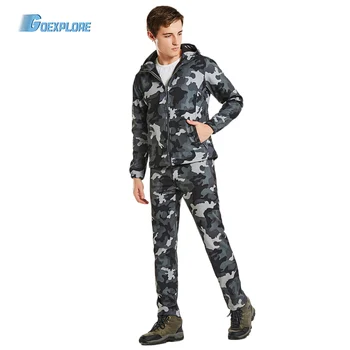 

Goexplore Softshell Suit Man Hunting Fishing Camping Camouflage Jacket Military Set Waterproof Outdoor Hiking Jacket And Pants