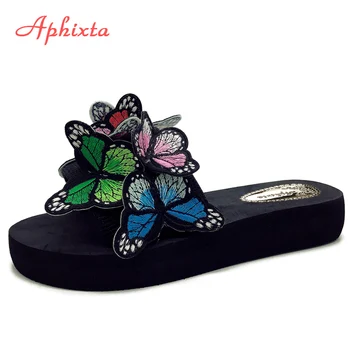 

Aphixta Ultralight Beach Flower Women Slippers Summer Mules Slides Women Flat Heels Slipper Womans Diamond Shoes Tongs Femme Ete