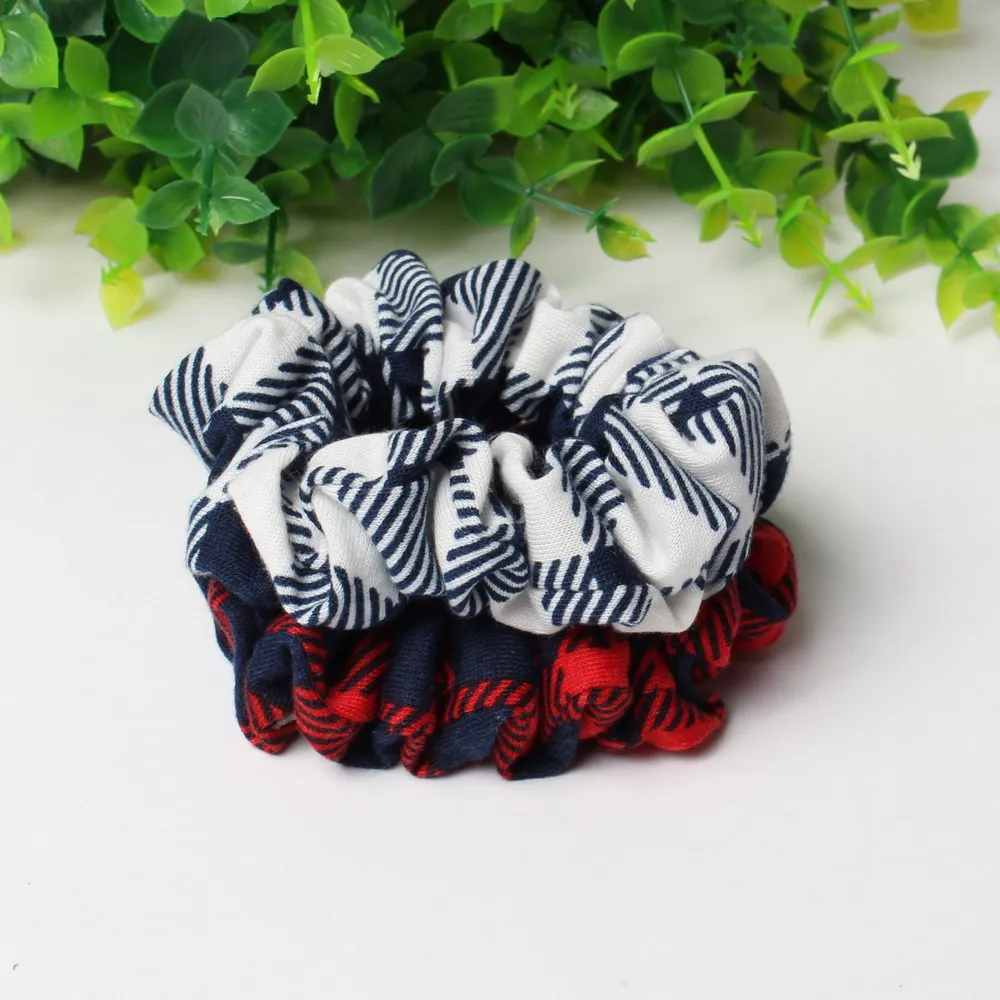 2 шт. для девочек Хлопковые смеси Scrunchie Для женщин волос группа веревка эластичная галстук хвост держатель аксессуары