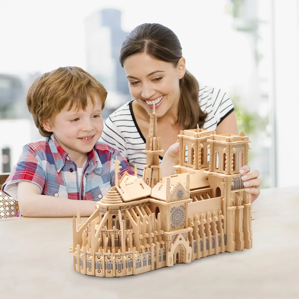 Детские DIY головоломки деревянные игрушки 3D стерео головоломки для Нотр-Дам де Пари дети детские дошкольные развивающие игрушки родитель-ребенок