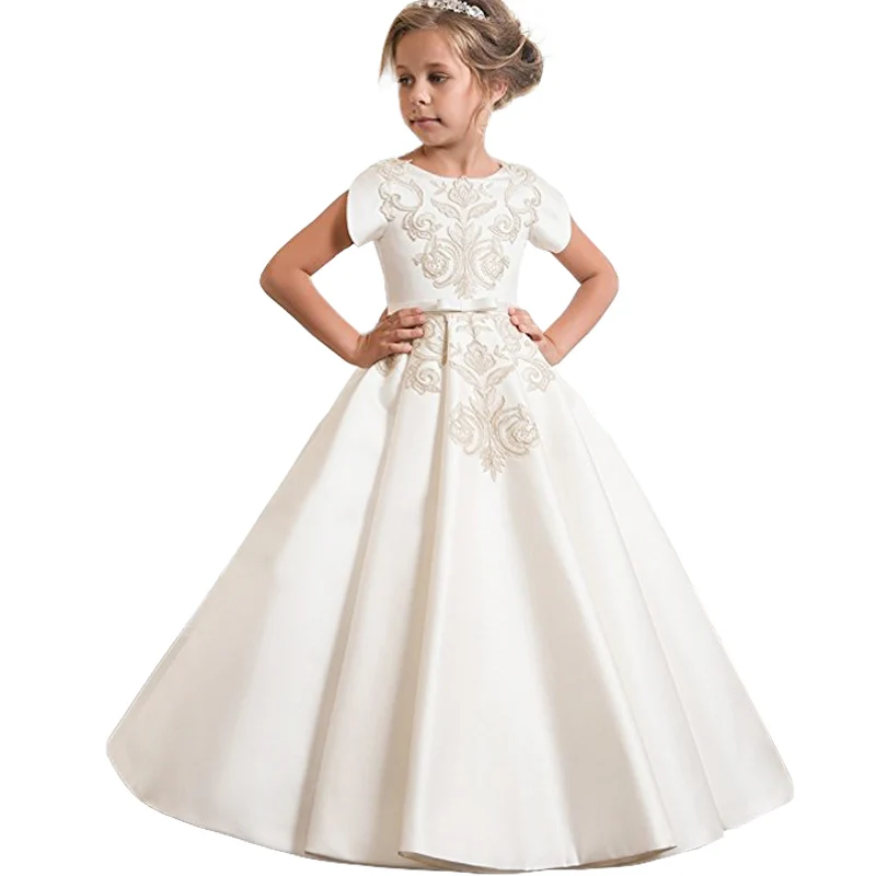 Детские праздничные платья для девочек, свадебное платье, платье с цветочным узором для девочек детское торжественное вечернее платье одежда для подростков 6, 7, 8, 9, 10, 12 лет