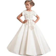 Детские праздничные платья для девочек, свадебное платье, платье с цветочным узором для девочек детское торжественное вечернее платье одежда для подростков 6, 7, 8, 9, 10, 12 лет