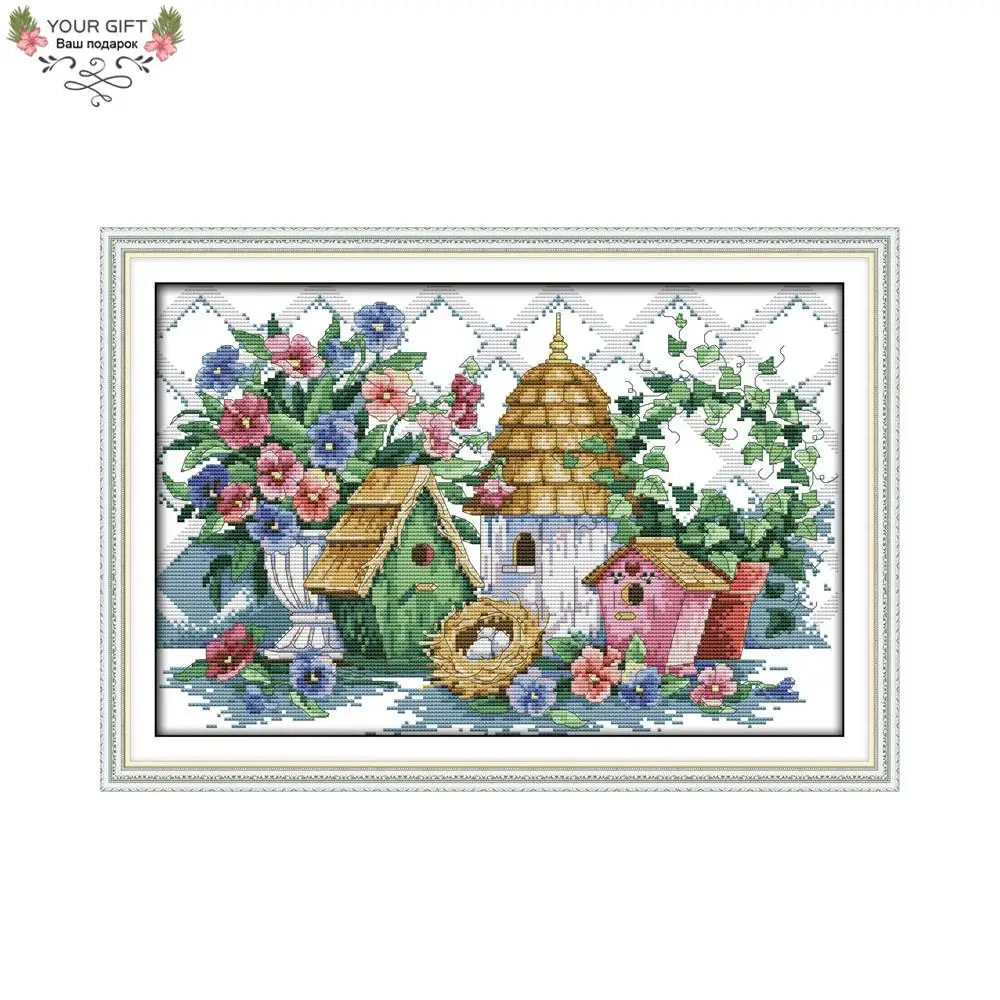 

Joy Sunday F655 Free Shipping 14CT 11CT Counted and Stamped Home Decor Summer Home Needlepoints Embroidery Cross Stitch Kits