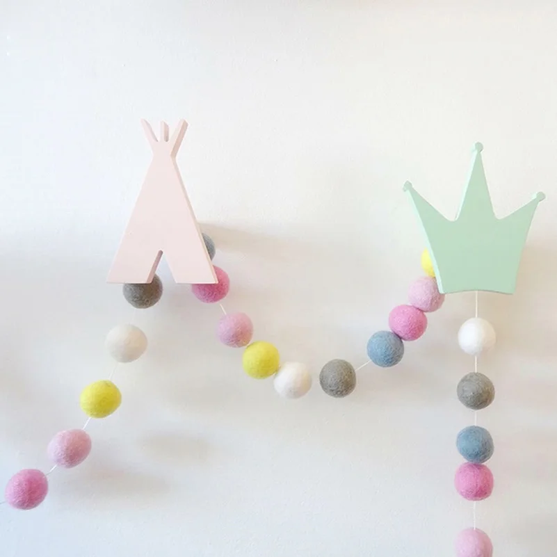 30 piezas DIY bolas de fieltro de lana 2 cm hecho a mano niños habitación decoración colgante guardería Pom Garland mejores regalos adorno para habitación de niños