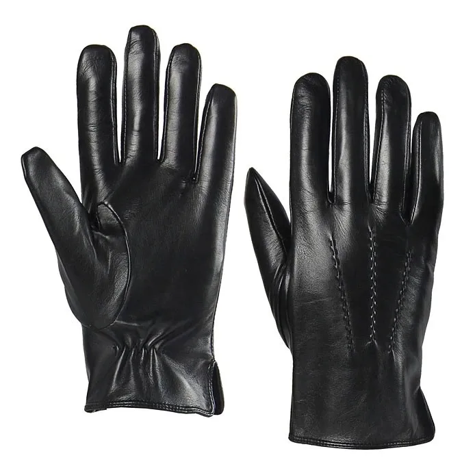 Мужские кожаные перчатки с сенсорным экраном, теплые модные зимние перчатки из натуральной козьей кожи, перчатки для вождения с пятью пальцами M007NC1