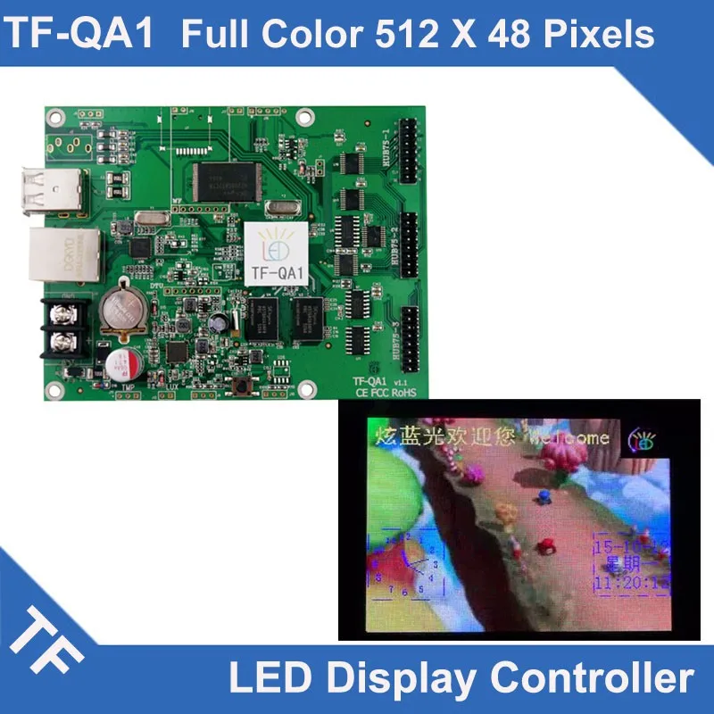 TF-QA1 longgreat TF USB порт Ethernet полноцветный светодиодный дисплей управления асинхронными карты 512*48, 384*96