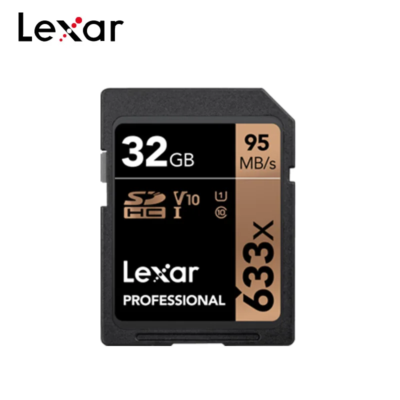 Lexar 633x32 Гб U1 SDHC 64 Гб 128 ГБ 256 U3 SD, карта памяти SDXC с профессиональные карты памяти 95 МБ/с. для 1080p видео в формате 4K Камера