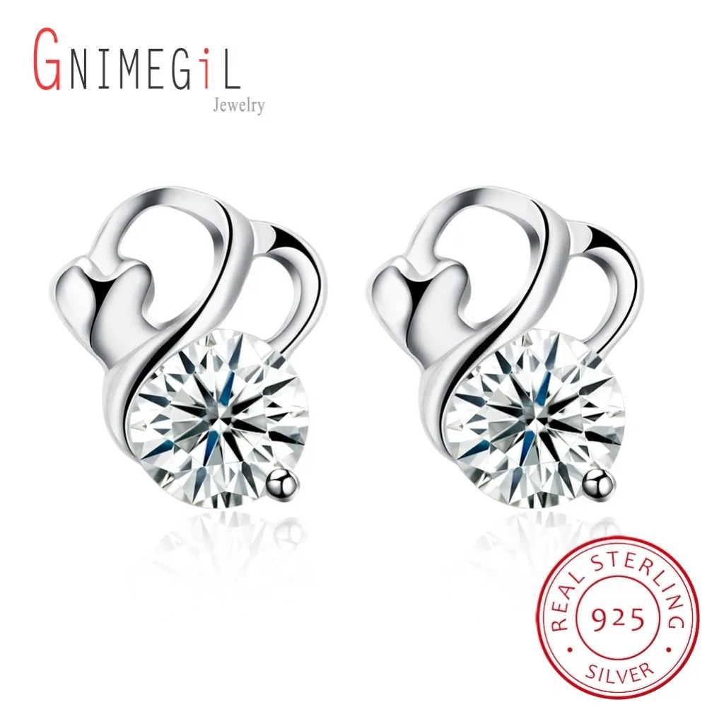 GNIMEGIL 2016 новое поступление Романтические супер блестящие AAA циркон и серебро 925