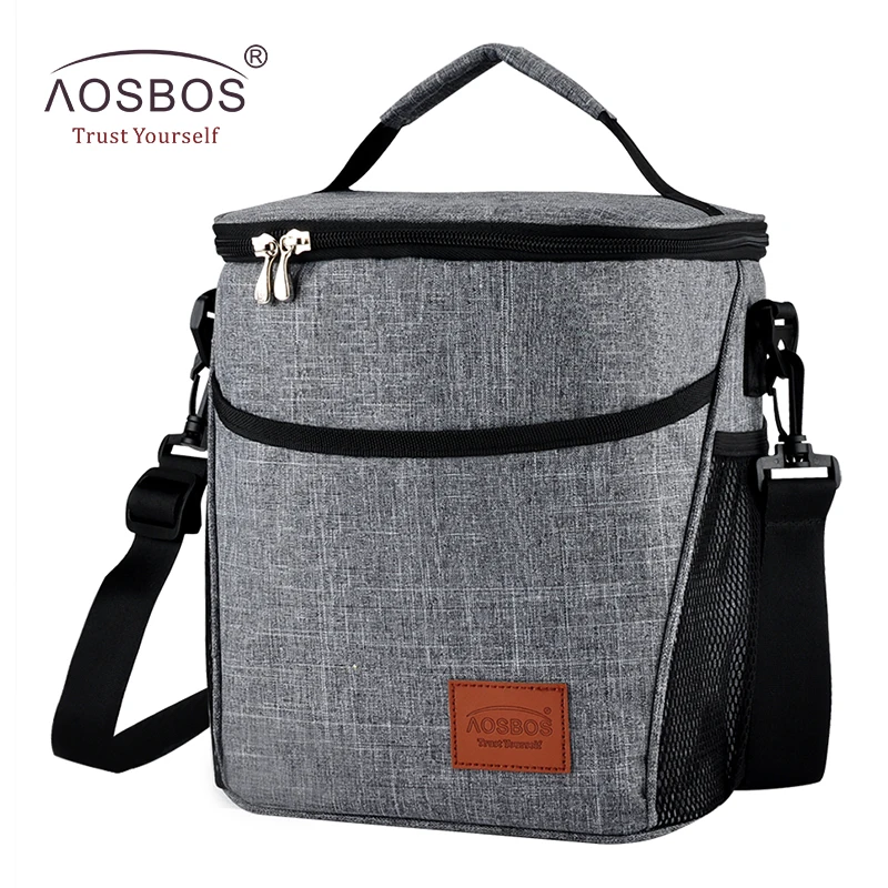Aosbos, переносная изолированная сумка для пикника, Оксфорд, еда, рюкзак, Термосумка, сумка-тоут, складная серая сумка для обеда, bolsa termica