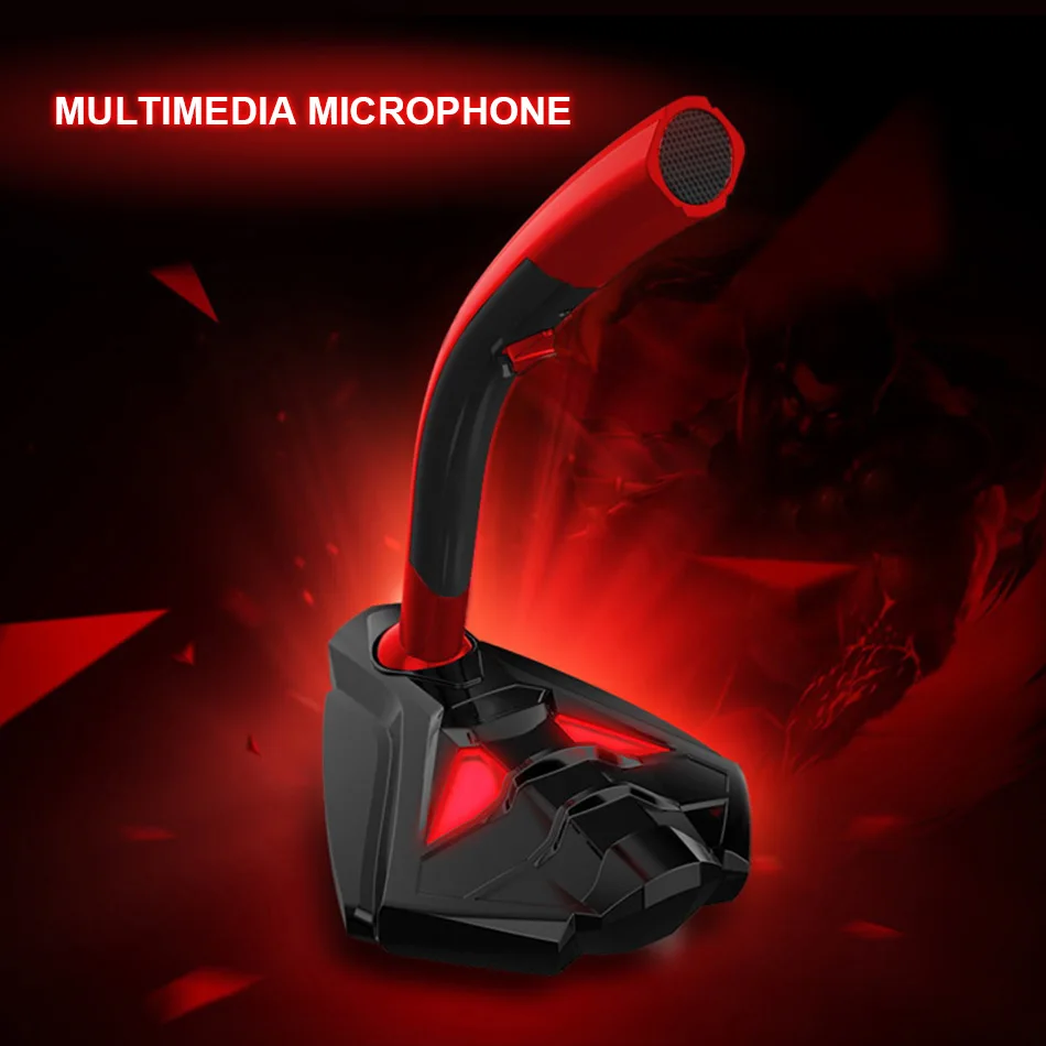 

KEXU Wired Microphone USB Studio Gaming 360 Omnidirectionnel PC Microphone for Computer Desktop Professional Dual Mic LED Mic