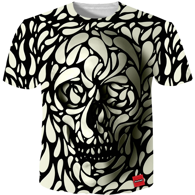 Мужская футболка с 3D принтом черепа размеры до 5XL|street wear|men tshirtdesigner tshirt |