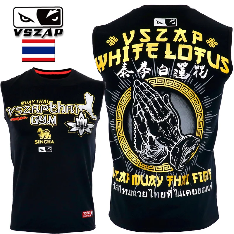 VSZAP без рукавов MMA боксерская Спортивная файтинговая фитнес эластичная