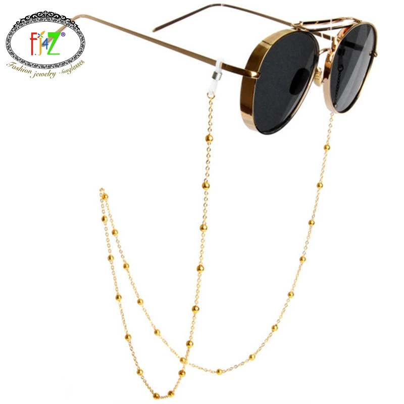 F.j4z Fashion Mask Lanyard Simple Little Gold Ball Alloy Sunglasses