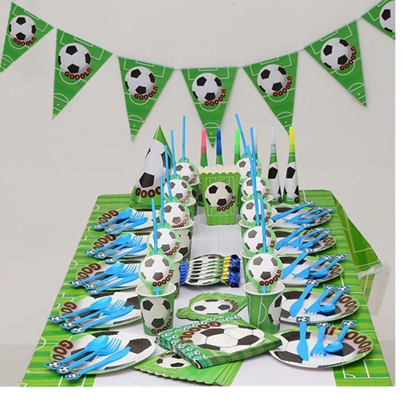 Football theme disposable party tableware birthday decorations plates cups | Дом и сад
