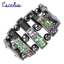 Escalus дамы магнитный браслет с гематитом бисера Красочные оболочки для женщин био здоровья эластичный браслет ювелирные изделия Шарм