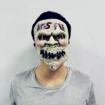 

Latex Kiss Me The Purge Mask horror scary mask haloween skull Latex adult party terror Masks funny femmel masker