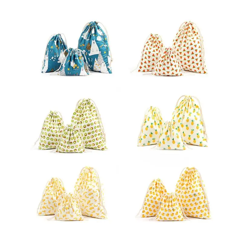 

1Pc Cotton Linen Drawstring Sack Bag Food Clothes Outdoor Travel Storage Hand Bag Organizer Drawstring Bag