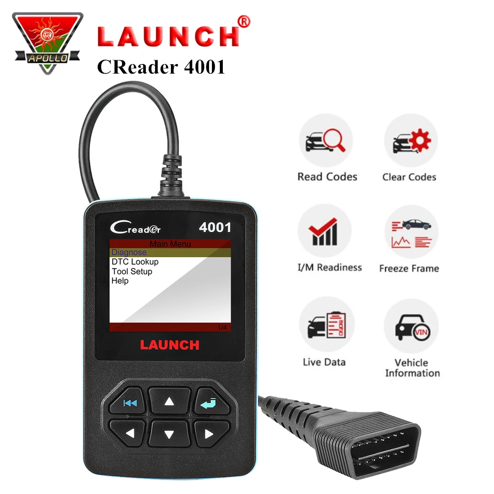 Launch CReader 4001 OBD OBD2 Scanner DIY Car Code Reader CR4001 OBDII Diagnostic Tool Free Update X431 Creader V+ as Autel AL319 Launch CReader 4001 OBD OBD2 Scanner DIY Car Code Reader CR4001 OBDII Diagnostic Tool Free Update X431 Creader V+ as Autel AL319