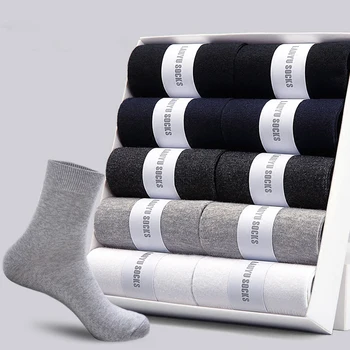 HSS 2018 Men's Cotton Socks New styles 10 Pairs / Lot Black Business Men Socks Breathable Autumn Winter for Male US size(7.5-12)
