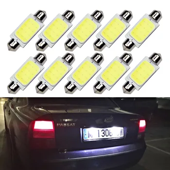

10pcs/lot 31mm 36mm 39mm 41mm Car COB 1.5W DC 12V Interior Car LED Bulbs Lamp Interior Dome Lights External license plate lights