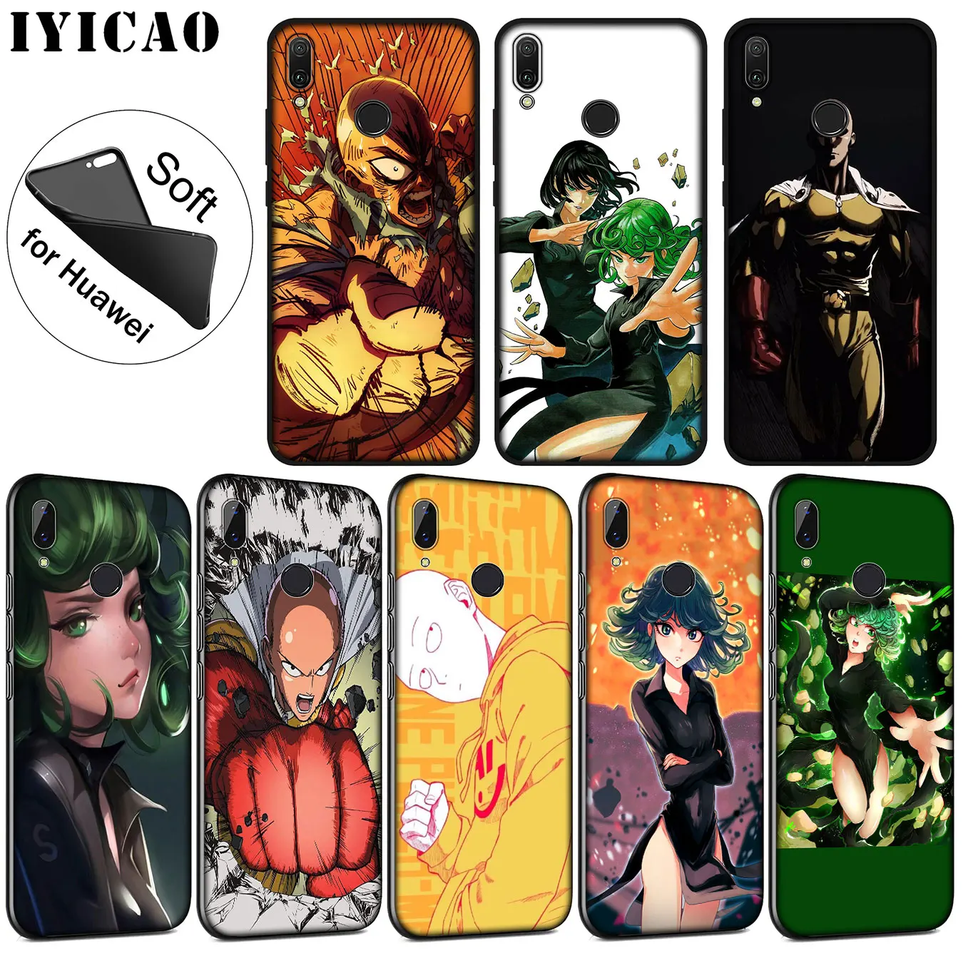 

IYICAO Japanese Anime One Punch Man Silicone Soft Silicone Case for Huawei P20 Pro P10 P9 P8 Lite Mini 2017 2015 P Smart 2019