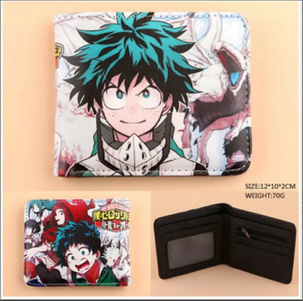 

Anime Boku no Hero Academia Double fold wallet boys girls Credit Card purse New PU Short Wallet