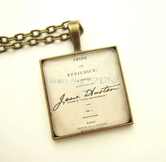 

12pcs/lot Jane Austen inspired necklace UK Pride And Prejudice Necklace Book Lover Gift