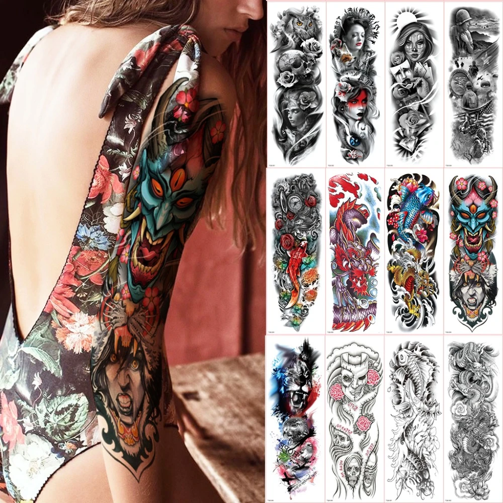 Fake Temporary Tattoo Long Sleeve Designs Body Arm Stockings Tatoo For Men Women Girl Tattoos Oversleeve Sexy Tattoo Waterproof Temporary Tattoos Aliexpress Fake Temporary Tattoo Long Sleeve Designs Body Arm Stockings Tatoo For Men Women Girl Tattoos Oversleeve Sexy Tattoo Waterproof Temporary Tattoos Aliexpress
