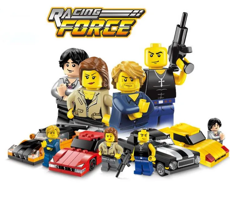 

4pcs/lot Movie Fast VS Furious Racing Car Building Blocks Toys for Children Bricks Gift