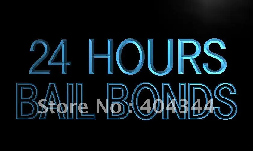 LB461-Bail Bonds 24 часа светодиодный неоновый свет знак домашнего декора ремесла