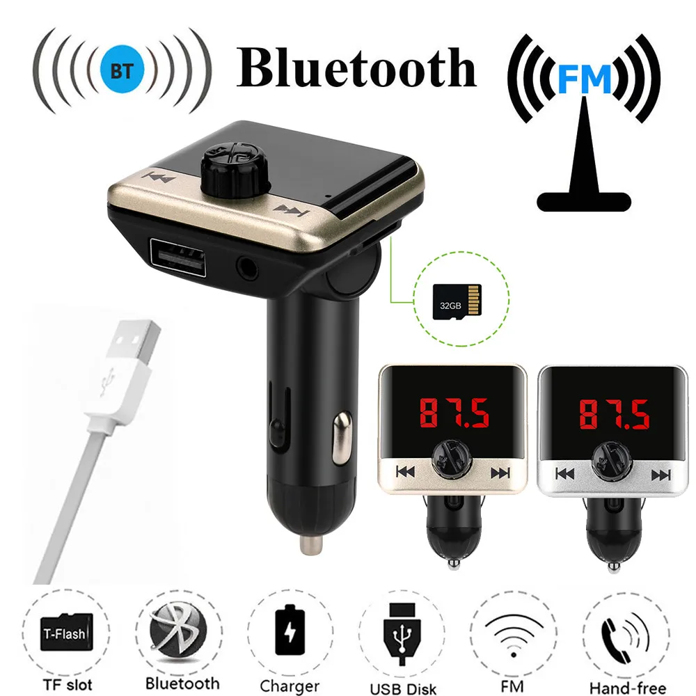 2019 Многофункциональный Bluetooth FM ЖК передатчик беспроводной MP3 TF радио адаптер USB