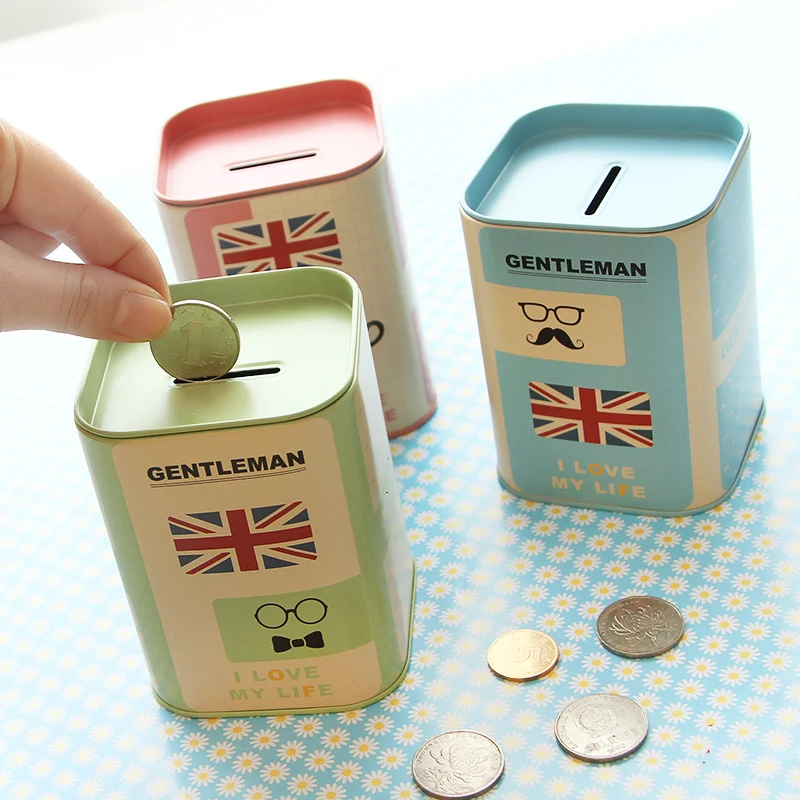 England Type Rectangle Saving Pot Metal Money Saving Bank For Kids